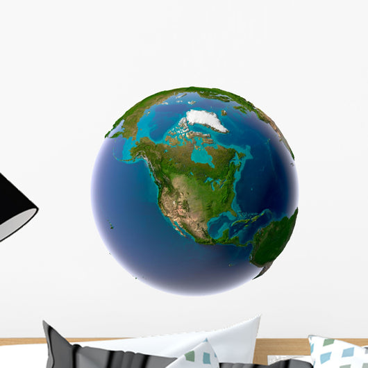 Realistic Planet Earth With Natural Water Wall Decal