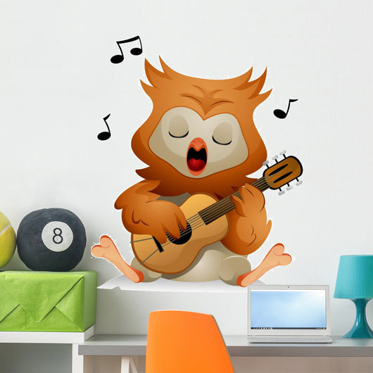 Owl Guitar Wall Decal
