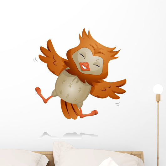 Jumping Owl Wall Decal