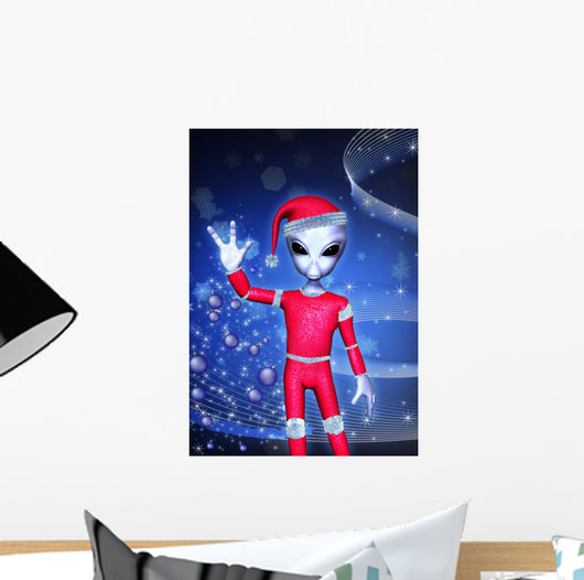 santa claus alien christmas Wall Mural
