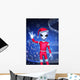 santa claus alien christmas Wall Mural