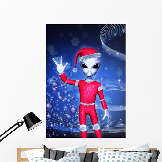 santa claus alien christmas Wall Mural