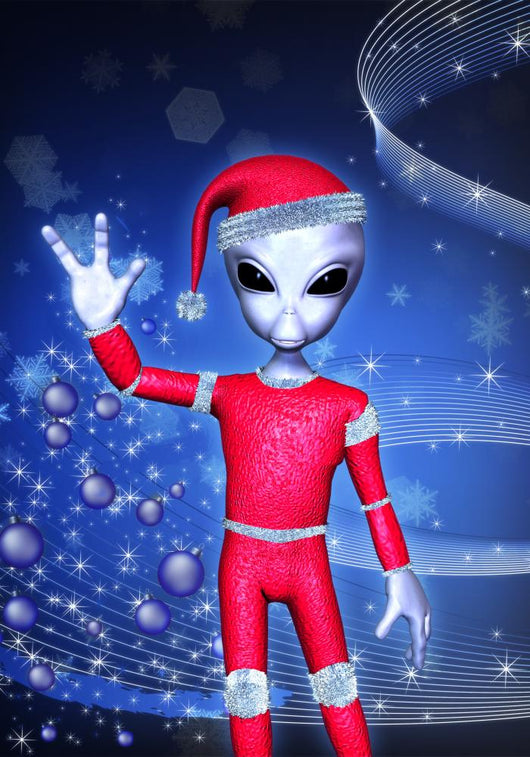 santa claus alien christmas Wall Mural