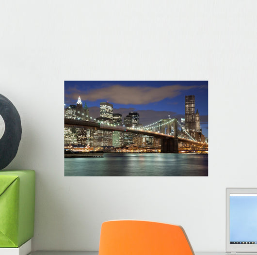 New York City skyline- Brooklyn Bridge Wall Mural