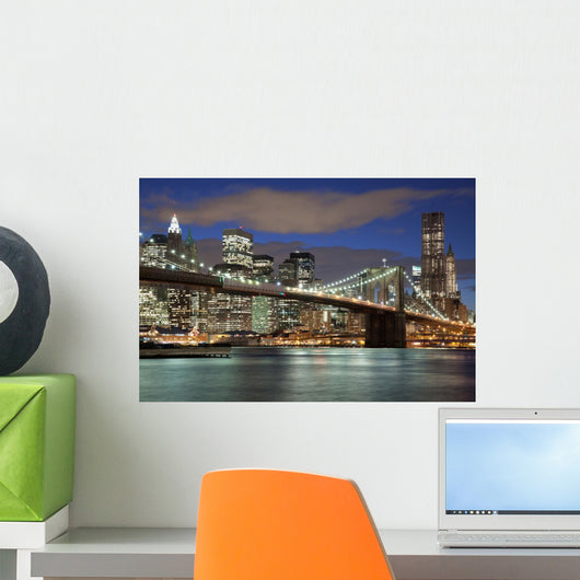 New York City skyline- Brooklyn Bridge Wall Mural
