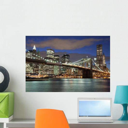 New York City skyline- Brooklyn Bridge Wall Mural