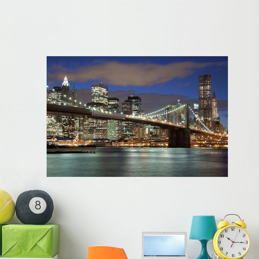 New York City skyline- Brooklyn Bridge Wall Mural