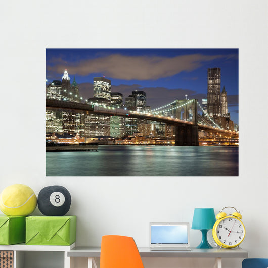 New York City skyline- Brooklyn Bridge Wall Mural
