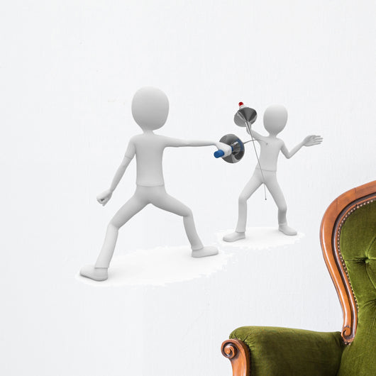 3D Man Fencers Dueling Wall Decal