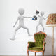 3D Man Fencers Dueling Wall Decal