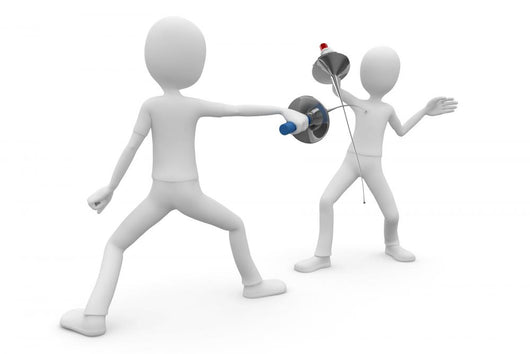 3d man fencers dueling Wall Decal