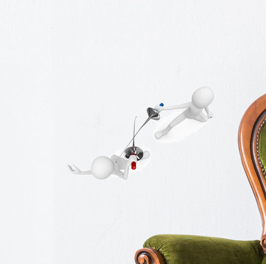 3D Man Fencers Dueling Wall Decal