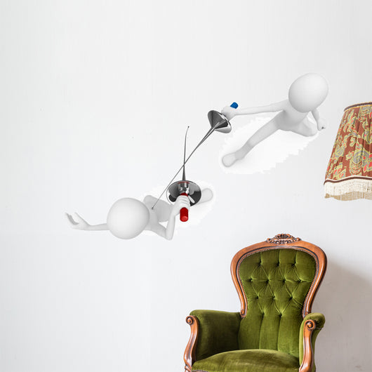3D Man Fencers Dueling Wall Decal
