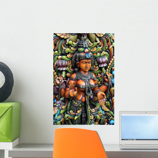 Colorfull Statue of Hindu Goddess Lakshmi Wall Mural