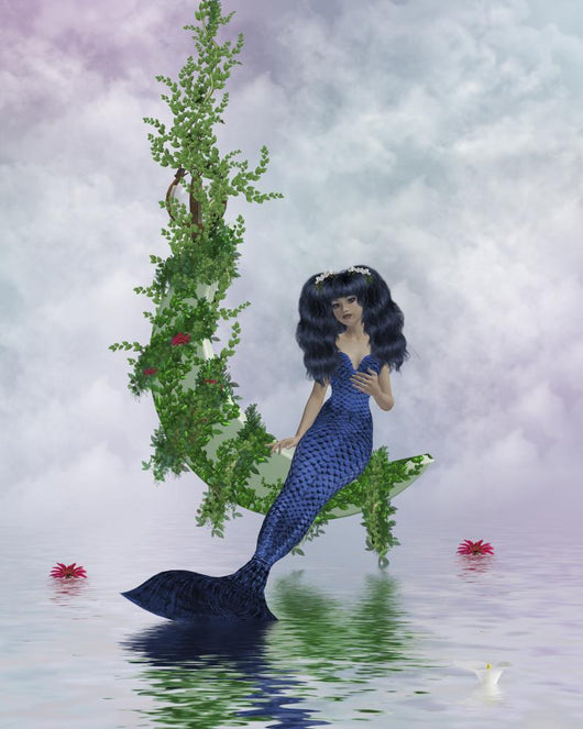 Moon Mermaid Wall Mural
