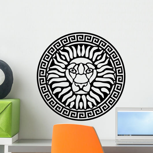 Portrait of a Lion and Meanders Wall Decal