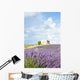 chapel with lavender field, Plateau de Valensole, Provence, Fran Wall Mural