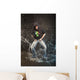 Hip-hop dancer in aqua studio showin his tongue Wall Mural