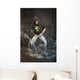 Hip-hop dancer in aqua studio showin his tongue Wall Mural
