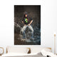 Hip-hop dancer in aqua studio showin his tongue Wall Mural