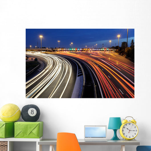 Highway Toll Barriers Night