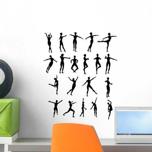 Silhouette Donna Che Danza Wall Mural