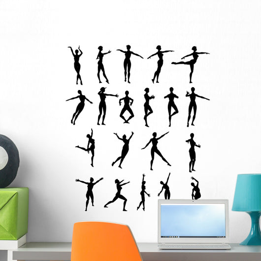 Silhouette Donna Che Danza Wall Mural
