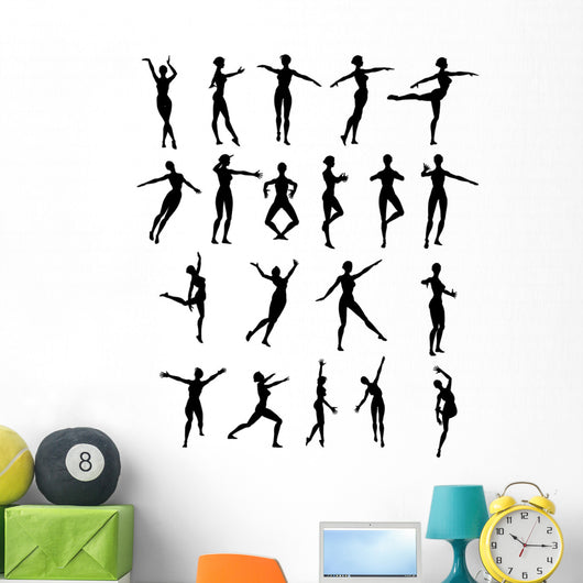 Silhouette Donna Che Danza Wall Mural