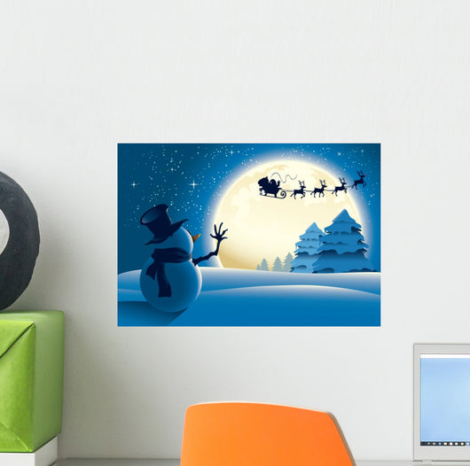 Full Moon Santa Silhouette