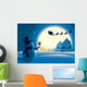Full Moon Santa Silhouette