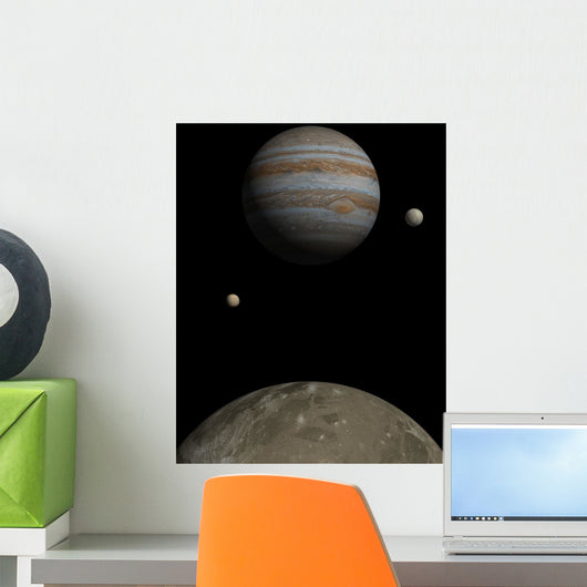 Jupiter Rising over Ganymede Wall Mural