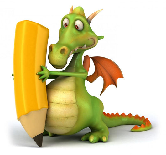 Dragon and Pencil Wall Decal