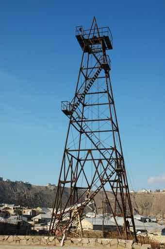 Old Oil Derrick during Wall Decal