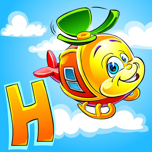 H is for Helicopter. Wall Mural