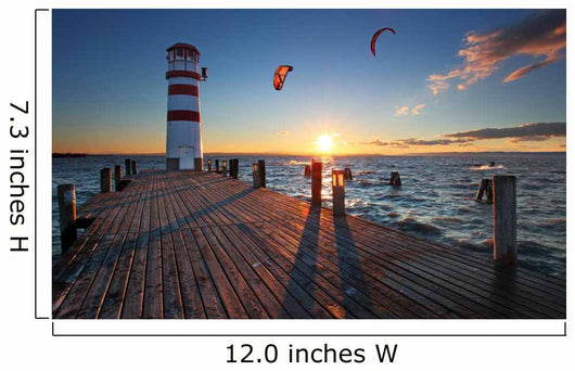 Lighthouse in Lake Neusiedl at sunset - Lower Austria Wall Mural