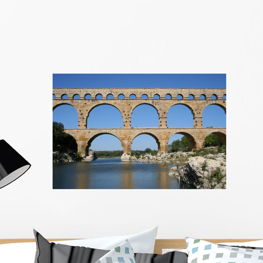 aqueduct at pont du gard southern france Wall Mural