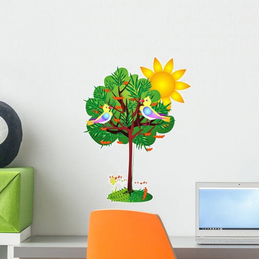 Rowan Tree and Birds Wall Decal
