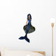 Blue Mermaid Sitting Rock Wall Decal