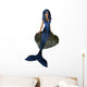 Blue Mermaid Sitting Rock Wall Decal