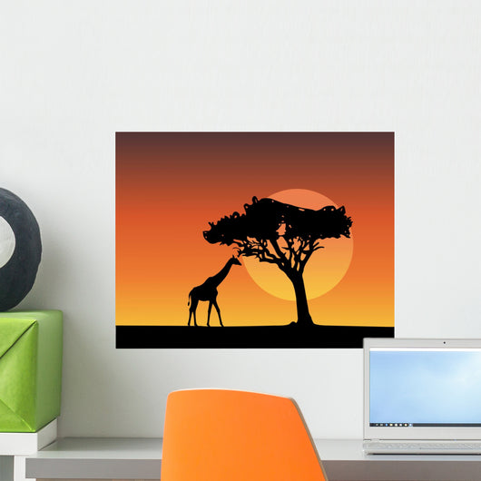 Africa Safari Silhouettes Giraffe