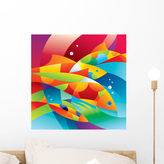Abstract Colorful Fishes near