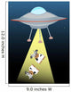 Ufo beaming up two cows in beam of light Wall Mural