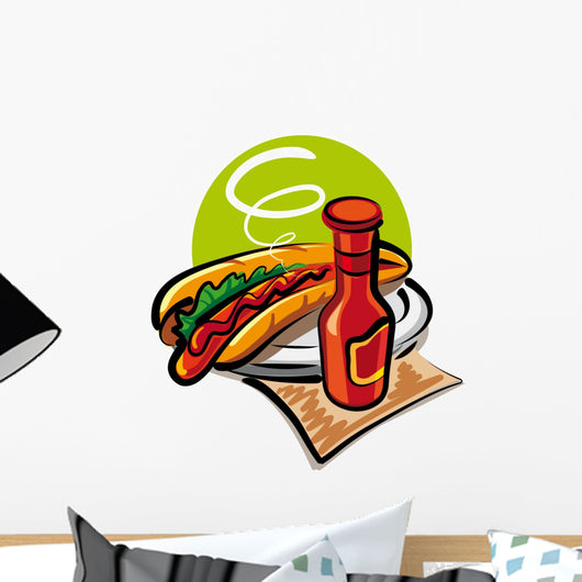 Hot Dog and Ketchup Wall Decal