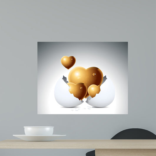 Love Hearts and Egg Wall Mural