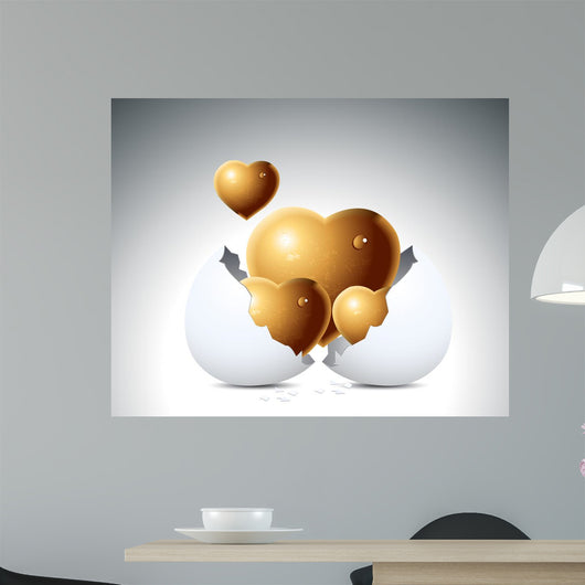 Love Hearts and Egg Wall Mural