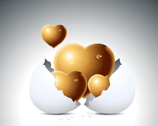 Love Hearts and Egg Wall Mural