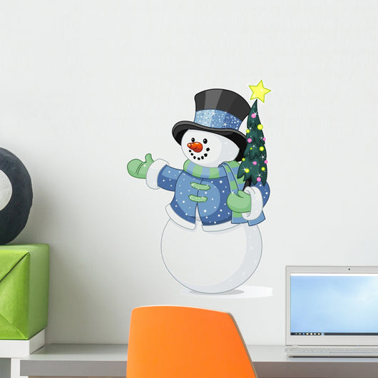 Snowman with Christmas Tree