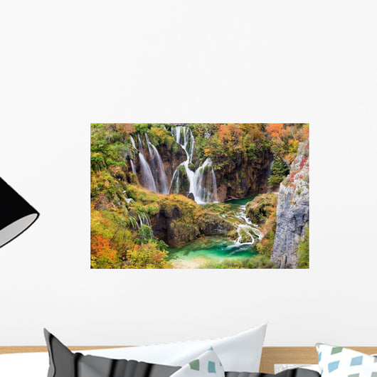 Waterfalls Autumn Scenery