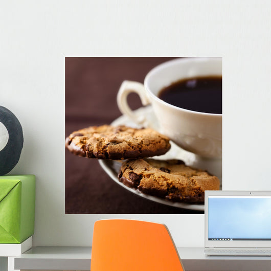Chocolate Chip Cookies and Cup of Coffee Wall Mural