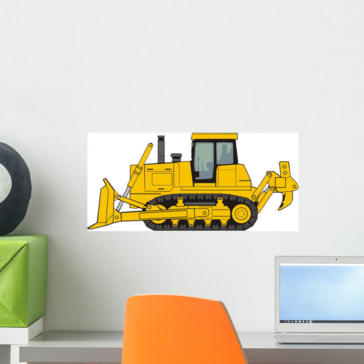 Yellow Construction Bulldozer Wall Decal